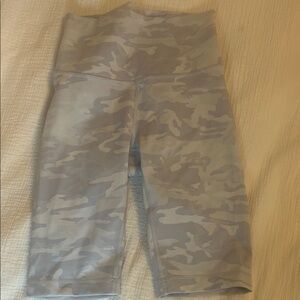 Lululemon Athletica Gray Bike Shorts with High-Rise Waistband